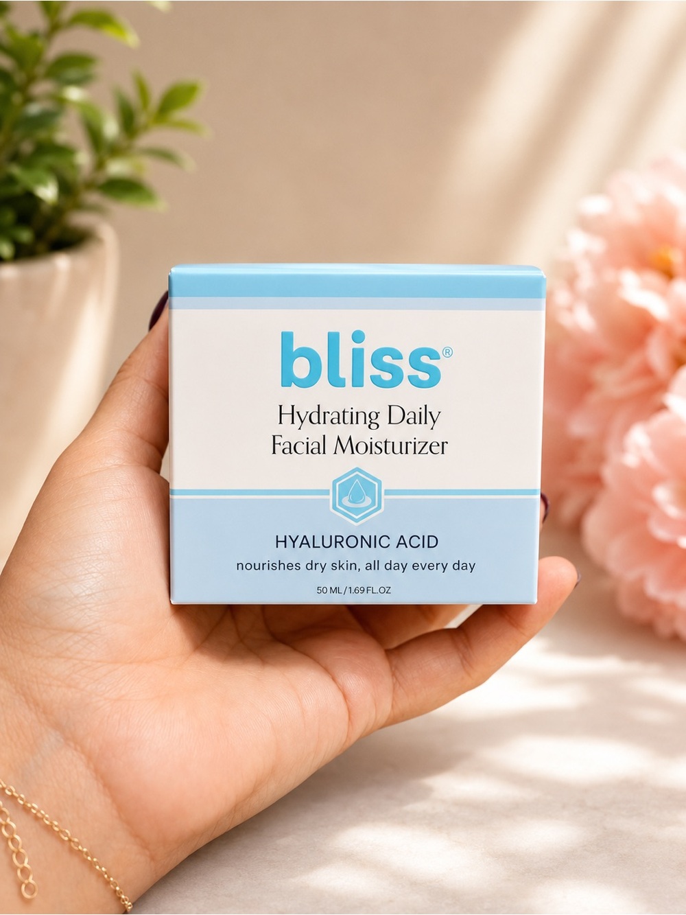 Bliss Hydrating Daily Facial Moisturizer with Hyaluronic Acid 1.69 oz NWT